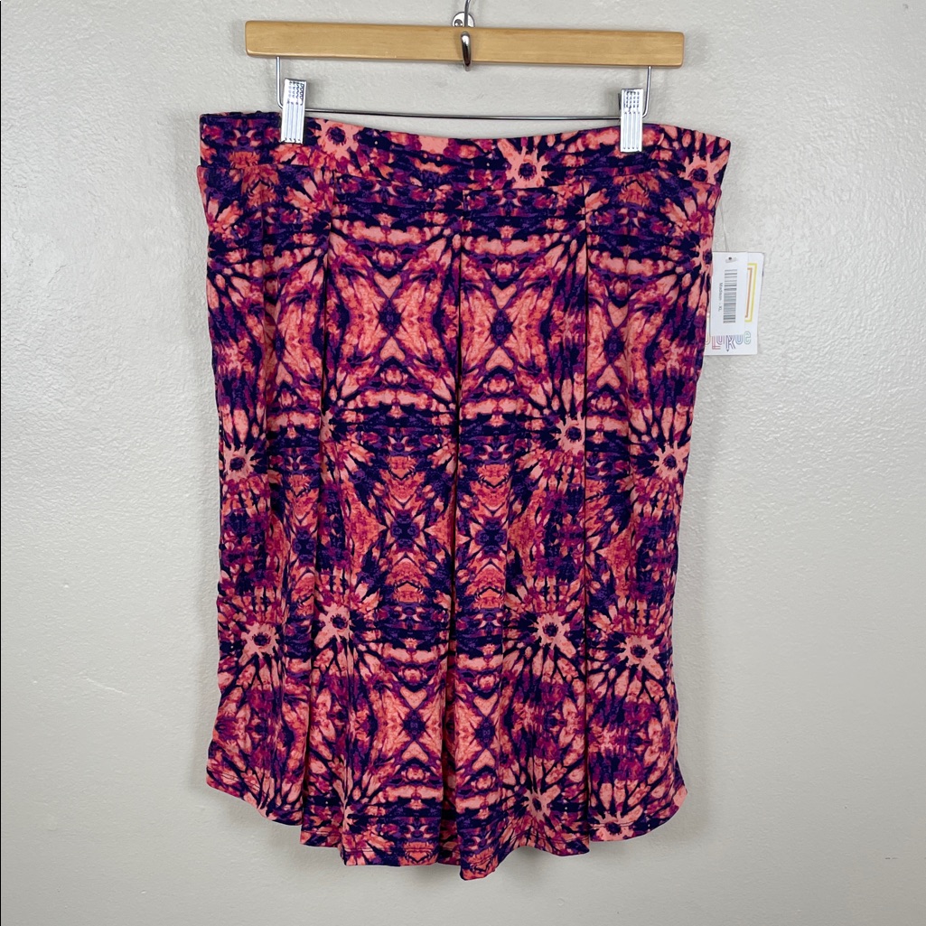 Nwt Lularoe Tie Dye Skirt In Pink And Purple Pattern